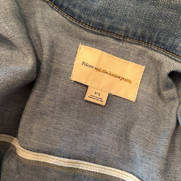 Pilcro Large Light Blue Denim Jacket Anthropologie - Picture 7 of 8